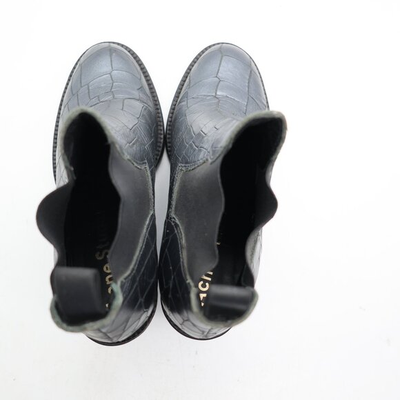 Acne Studios Star Chelsea Bootie Women's EU 36 Metallic Gray Leather Ankle Boots - Picture 10 of 11